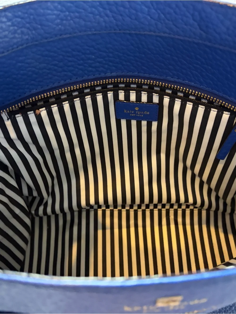 Kate Spade Linda Blue Leather Tote Bag